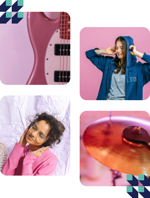 a bunch of people listening music